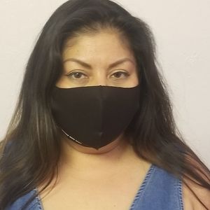 Face mask two different colors black and light blu